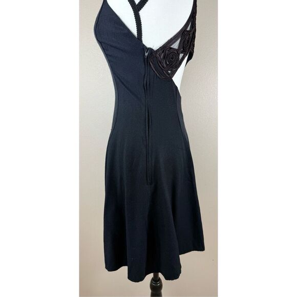 Vintage Jessica McClintock Gunne Sax 90’s Little Black Mini Racerback Dress 7/8 - Picture 5 of 11